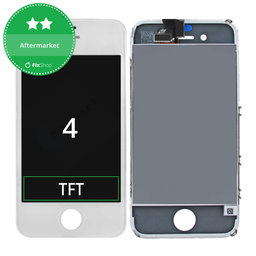 Apple iPhone 4 - LCD Display + Touchscreen Front Glas + Rahmen (White) TFT