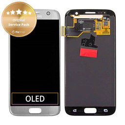 Samsung Galaxy S7 G930F - LCD Display + Touchscreen Front Glas (Silver) - GH97-18523B, GH97-18761B, GH97-18757B Genuine Service Pack