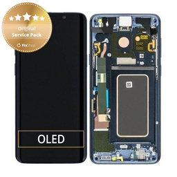 Samsung Galaxy S9 Plus G965F, G965FD - LCD Display + Touchscreen Front Glas + Rahmen (Koralle Blue) - GH97-21691D, GH97-21722D, GH97-21692D Genuine Service Pack