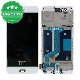 OnePlus 5 - LCD Display + Touchscreen Front Glas + Rahmen (White) TFT