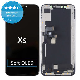 Apple iPhone XS - LCD Display + Touchscreen Front Glas + Rahmen Soft OLED FixPremium