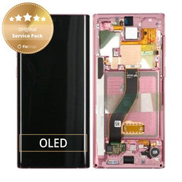 Samsung Galaxy Note 10 - LCD Display + Touchscreen Front Glas + Rahmen (Aura Pink) - GH82-20818F, GH82-20817F Genuine Service Pack