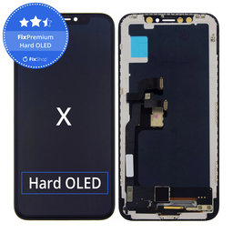 Apple iPhone X - LCD Display + Touchscreen Front Glas + Rahmen Hard OLED FixPremium