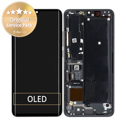 Xiaomi Mi Note 10 Lite - LCD Display + Touchscreen Front Glas + Rahmen (Midnight Black) - 5600040F4L00 Genuine Service Pack