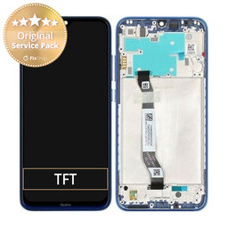 Xiaomi Redmi Note 8 - LCD Display + Touchscreen Front Glas + Rahmen (Neptune Blue) - 5600030C3J00 Genuine Service Pack