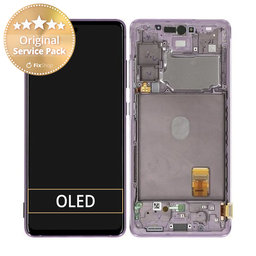 Samsung Galaxy S20 FE 5G G781B - LCD Display + Touchscreen Front Glas + Rahmen (Cloud Lavender) - GH82-24214C, GH82-24215C, GH82-29056C Genuine Service Pack