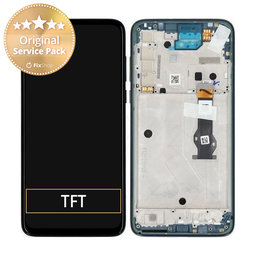 Motorola Moto G8 Power - LCD Display + Touchscreen Front Glas + Rahmen (Capri Blue) - 5D68C16143 Genuine Service Pack