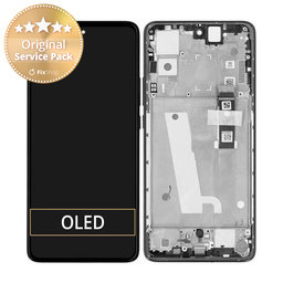 Motorola Edge 30 XT2203 - LCD Display + Touchscreen Front Glas + Rahmen (Black) - 5D68C20584 Genuine Service Pack