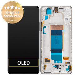 Xiaomi Poco F4 5G 22021211RG, 22021211RI - LCD Display + Touchscreen Front Glas + Rahmen (Moonlight Silver) - 56000KL11R00 Genuine Service Pack