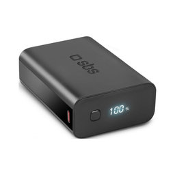 SBS - PowerBank mit LCD 20 000 mAh, USB, USB-C PowerDelivery 20W, schwarz