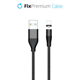 FixPremium - Lightning / USB Magnetisches Kabel (1m), schwarz