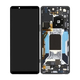 Sony Xperia 5 IV XQ-CQ54 - LCD Display + Touchscreen Front Glas + Rahmen (Black) - A5050962A Genuine Service Pack