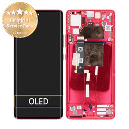 Motorola Edge 30 Fusion - LCD Display + Touchscreen Front Glas + Rahmen (Viva Magenta) - 5D68C22034 Genuine Service Pack