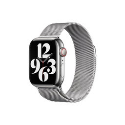 FixPremium - Remienok Milanese Loop pre Apple Watch (42, 44, 45 und 49mm), silber