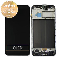 Samsung Galaxy M30 M305F - LCD Display + Touchscreen Front Glas + Rahmen (Black) - GH82-19347A, GH82-20624A Genuine Service Pack