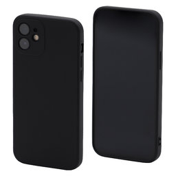 FixPremium - Hülle Rubber für iPhone 12 und 12 Pro, schwarz