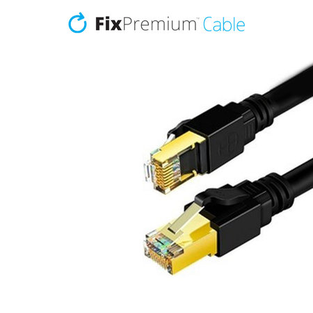 FixPremium - Netzwerkkabel - RJ45 / RJ45 (10m), schwarz