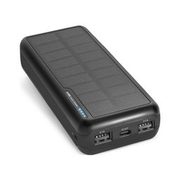 SBS - PowerBank Solar, 20 000 mAh, schwarz