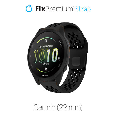 FixPremium - Universal-Silikonarmband für Garmin (22mm), schwarz