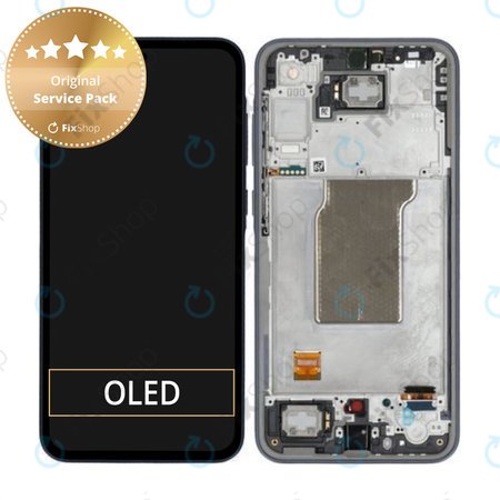 Samsung Galaxy A35 A356B - LCD Display + Touchscreen Front Glas + Rahmen (Awesome Navy) - GH82-34223A Genuine Service Pack