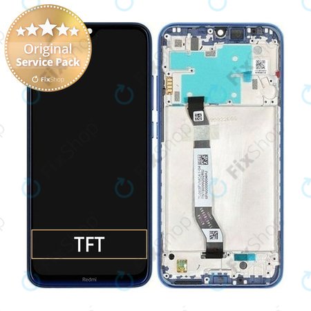 Xiaomi Redmi Note 8 - LCD Display + Touchscreen Front Glas + Rahmen (Neptune Blue) - 5600030C3J00 Genuine Service Pack