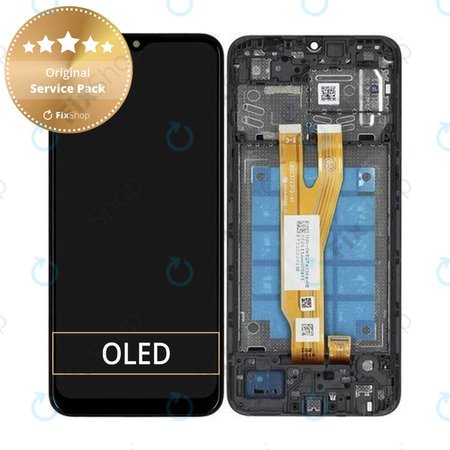 Samsung Galaxy A03 Core A032F - LCD Display + Touchscreen Front Glas + Rahmen (Black) - GH81-21711A Genuine Service Pack