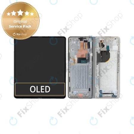 Samsung Galaxy Z Fold 5 F946B - LCD Display + Touchscreen Front Glas + Rahmen (Cream) - GH82-31842B Genuine Service Pack