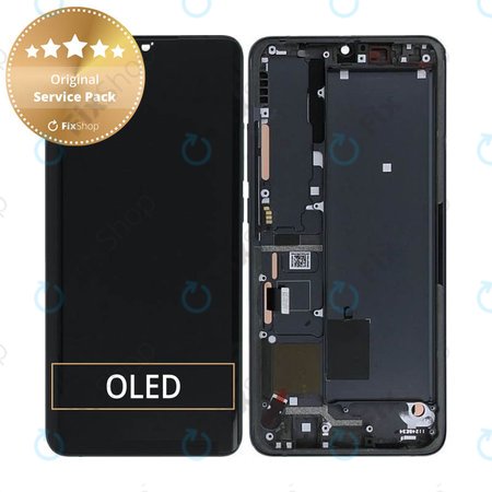 Xiaomi Mi Note 10, Mi Note 10 Pro - LCD Display + Touchscreen Front Glas + Rahmen (Midnight Black) - 56000300F400 Genuine Service Pack