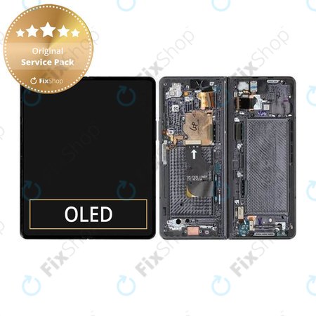 Samsung Galaxy Z Fold 4 F936B - LCD Display + Touchscreen Front Glas + Rahmen (Phantom Black) - GH82-29461A, GH82-29462A Genuine Service Pack