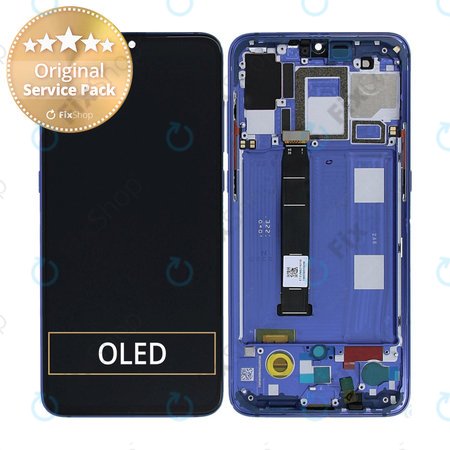 Xiaomi Mi 9 - LCD Display + Touchscreen Front Glas + Rahmen (Ocean Blue) - 561010016033 Genuine Service Pack