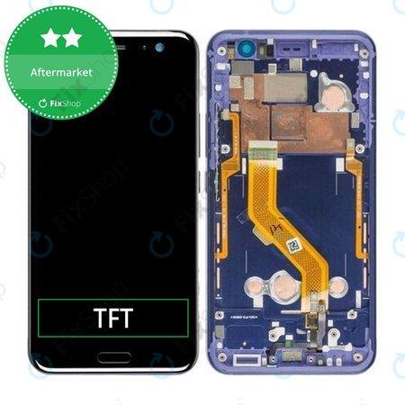 HTC U11 - LCD Display + Touchscreen Front Glas + Rahmen (Blue) TFT