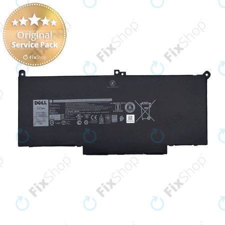 Dell Latitude 7280, 7290, 7380, 7390, 7480, 7490, E7280 - Akku Batterie F3YGT 7500mAh - Genuine Service Pack